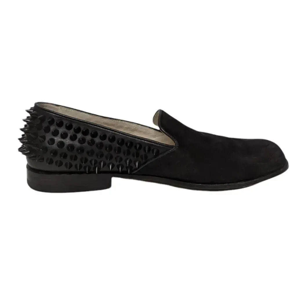 OTABO Men's Suede Leather Studded Loafers 10